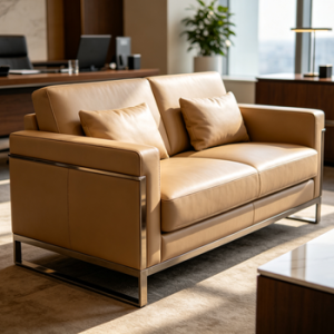OakMile Leather Reception Sofa